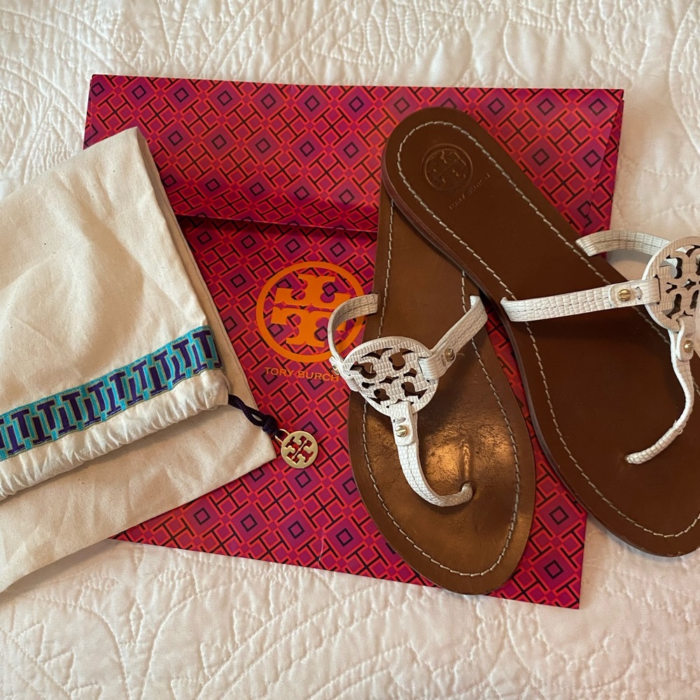 Tory Burch Mini Miller White Sandals